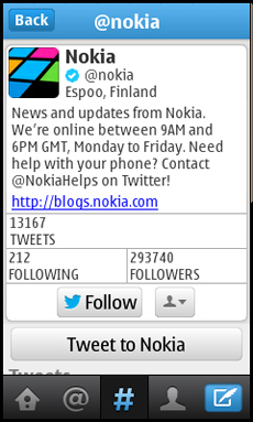 Телефонам Nokia на базе Series 40 доступен твиттер